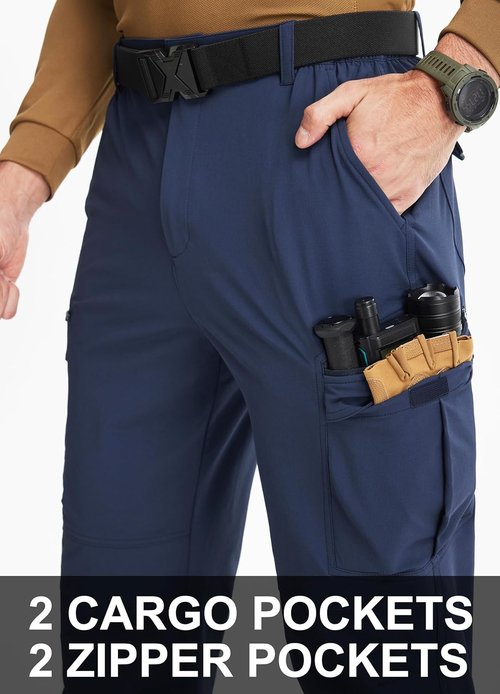Libin Men's Hiking Pants - Lightweight Quick-Dry Cargo Pants with 8 Pockets for Outdoor Travel