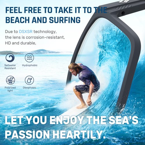 TOREGE Polarized Sports Sunglasses for Men & WomenUV400 Protection TR90 Frame Ideal for Fishing Cycling Running Driving (Matte Dark Grey Frame &Silver brown Lens C13)