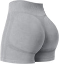 YEOREO Women's Biker Shorts - 4.5" Faux Denim, Mid Waist, No Front Seam, Hidden Scrunch Design