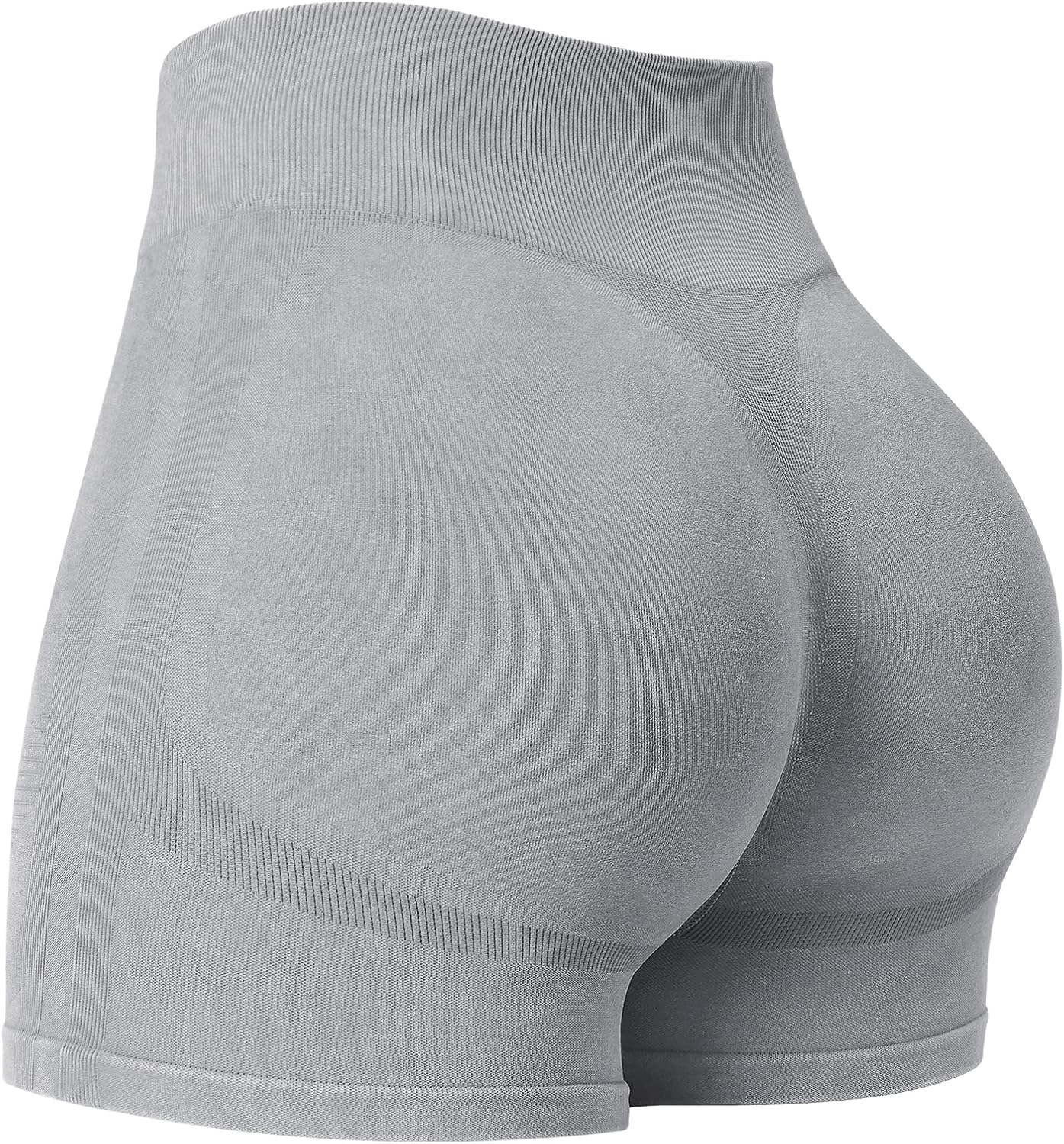 YEOREO Women's Biker Shorts - 4.5" Faux Denim, Mid Waist, No Front Seam, Hidden Scrunch Design