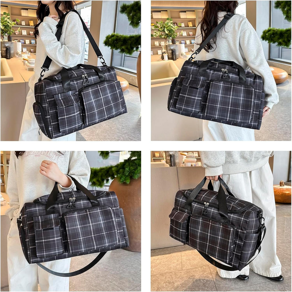 Skiennix Small Gym Bag for Women - Travel Duffle with Shoe Compartment | Perfect Weekender Bag