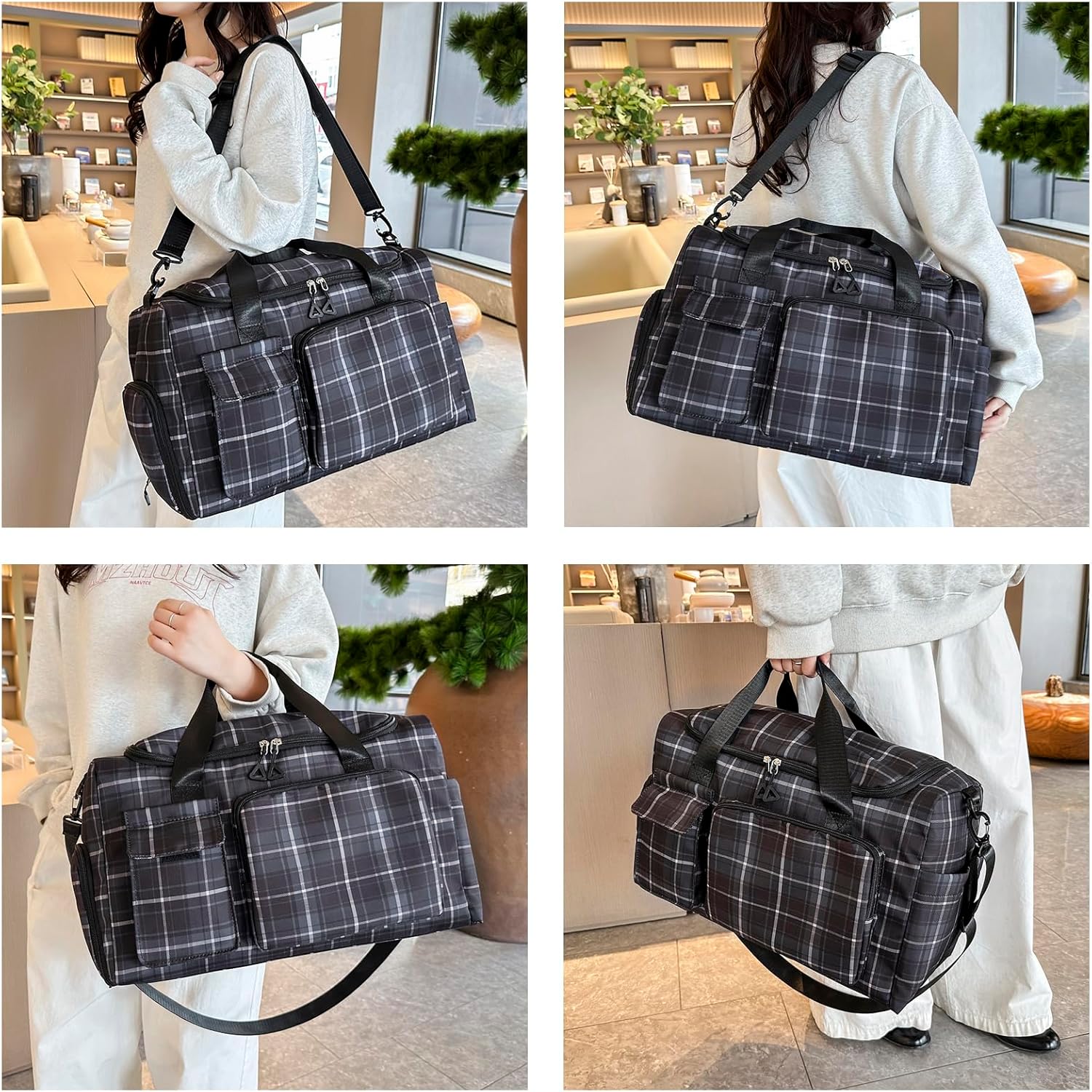 Skiennix Small Gym Bag for Women - Travel Duffle with Shoe Compartment | Perfect Weekender Bag