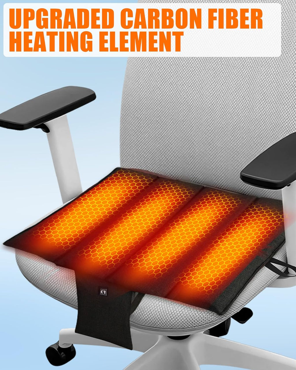 Skiennix 10000mAh Heated Seat Cushion - Portable USB Rechargeable for Office & Stadium Use