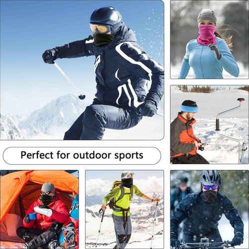 TiKOKEY 4PCS Winter Drawstring Headscarf Fleece Neck Gaiter Face Cover Neck Gaiters for Men Windproof Neck Warmer Men Gaiter Scarf