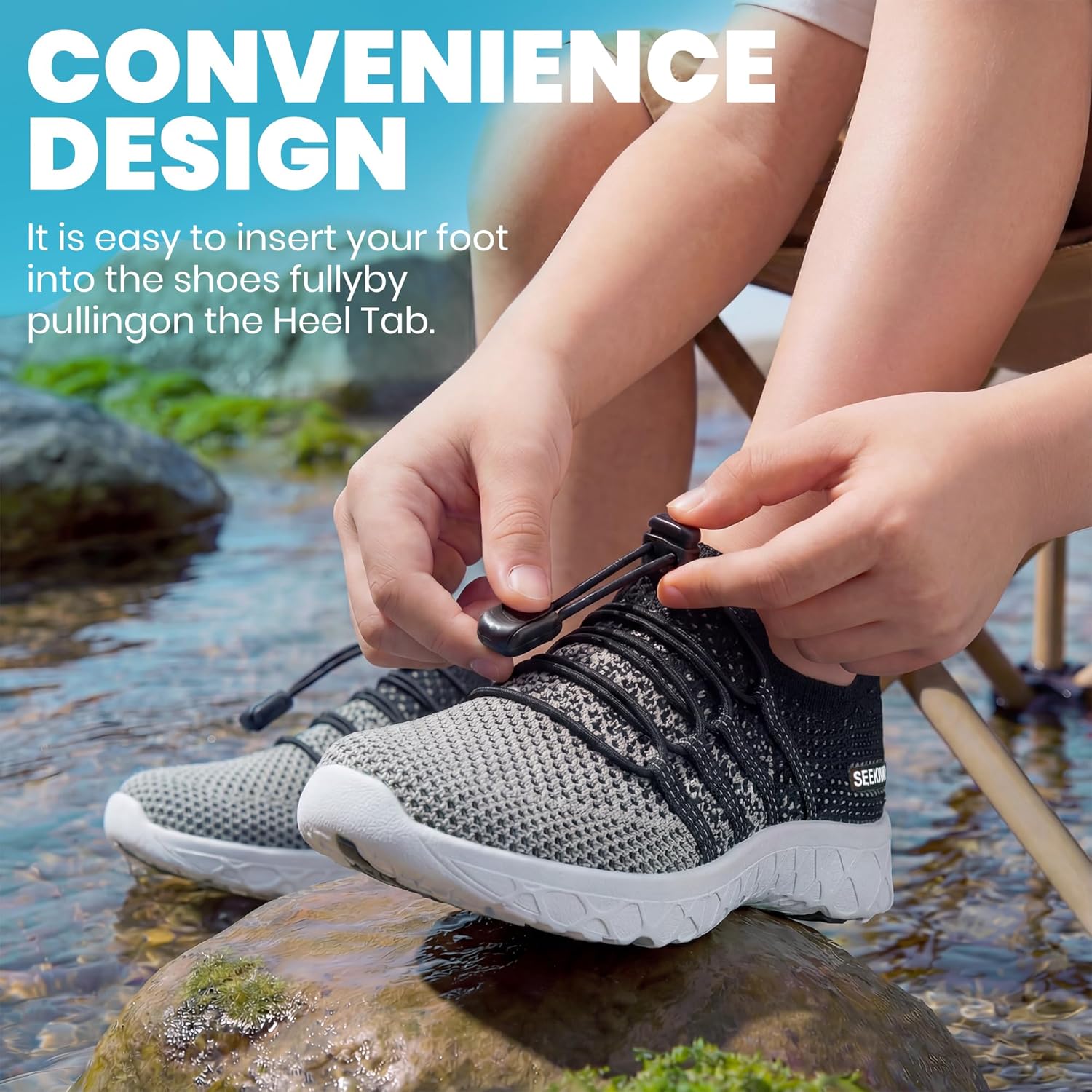 SEEKWAY Kids' Hiking Water Shoes - Quick-Dry Aqua Footwear for Surf, Swim, Beach, Pool | Non-Slip, Comfortable Fit