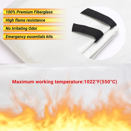 VitaPolaris Heavy-Duty Emergency Fire Blanket, 4 Pack – Fireproof Fiberglass Blanket for Kitchen, Home, Car, Grill, Fireplace, Camping, Heat Shield, Grease Fires, Emergency Fire Suppression