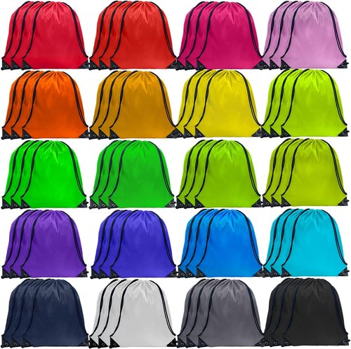 GoodtoU Drawstring Backpack - Lightweight Nylon Cinch Bag for Gym, Travel & School | 60 Pcs, 3.0L, 20 Colors