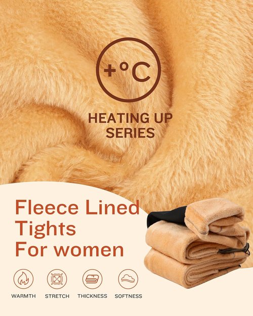 CHRLEISURE Women's Fleece Lined Tights - Warm & Cozy Thick Winter Leggings for Ultimate Comfort