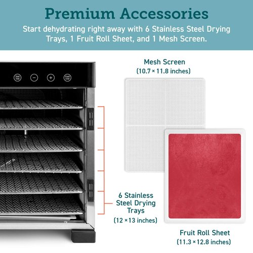 COSORI Food Dehydrator Accessories, Fruit Leather Roll Sheets for 6 Trays CP267-FD and Other Models, BPA-Free, C267-2FR, 2 Pack