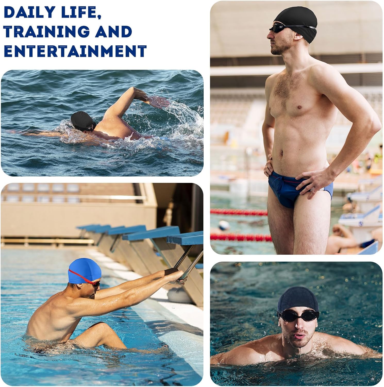 Skiennix Swim Cap - High Stretch Fabric for Men & Women | Comfortable Fit, Non-Waterproof