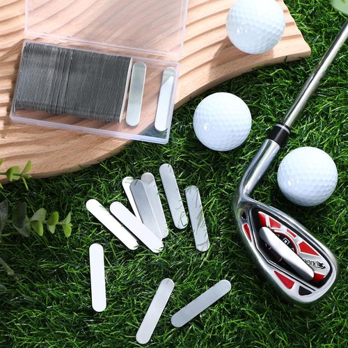 JolliLudo 100 Pcs Golf Weighted Lead Tape 0.1 oz/ 3 g Adhesive Lead Tape Strips Add Swing Weights for Golf Clubs Iron Putter Tennis Racket Squash Racquet Adjust Weight