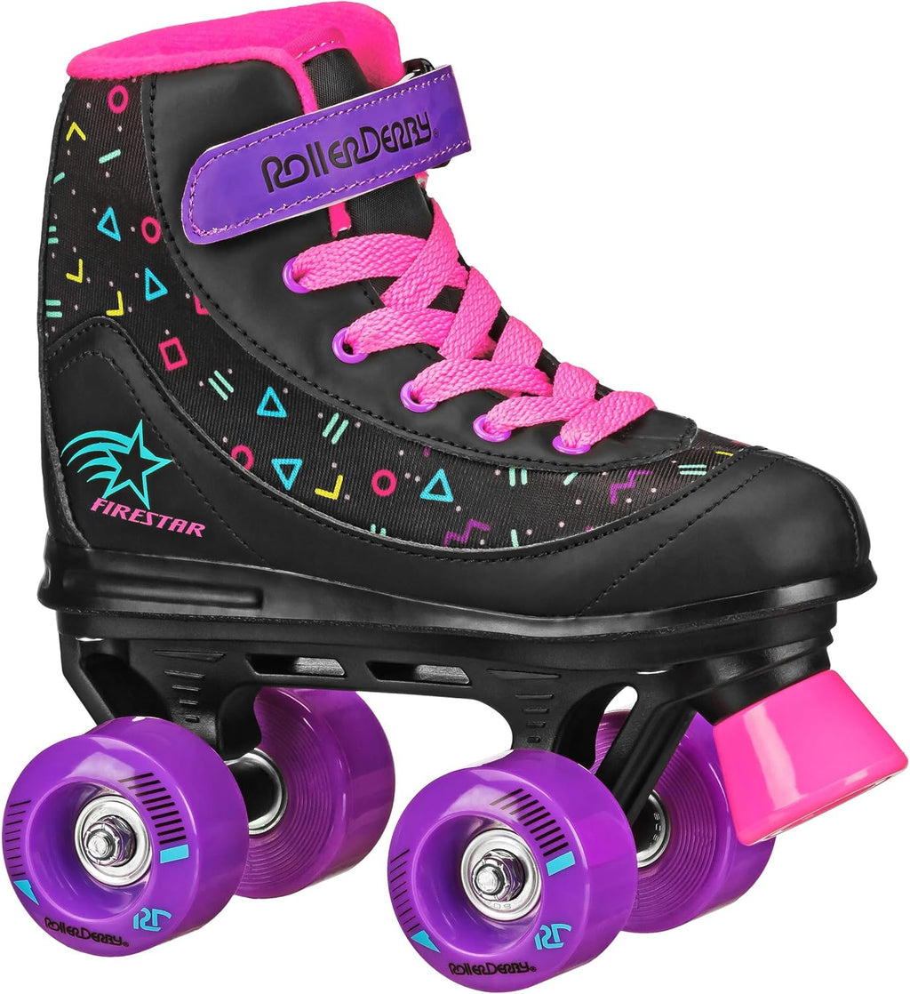 Roller Derby Firestar Youth Skates - Perfect for Beginners | Girls & Boys, Adjustable Fit