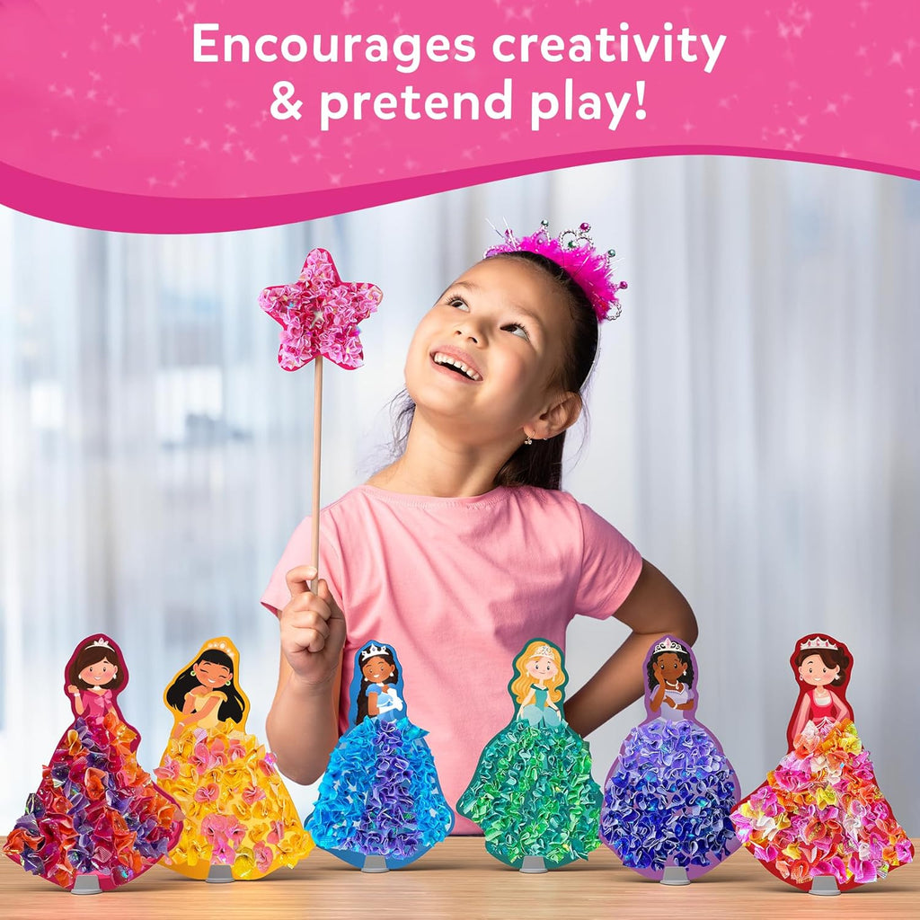 Skillmatics Poke-In Art - Magical Princesses DIY Wood Craft Kit for Kids Ages 4-9 | Mess-Free Creative Fun