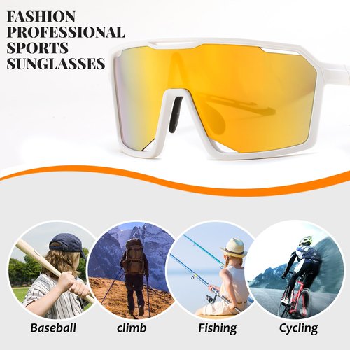 FEISEDY Sports Cycling Sunglasses for Men Women, UV400 Protection Baseball Running Fishing Biking B0168