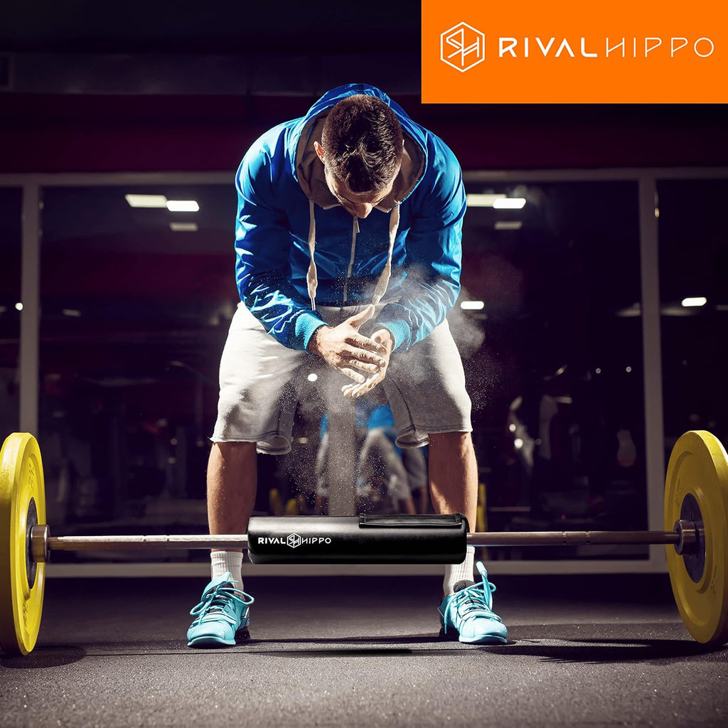 Premium Hip Thrust & Squat Pad - Non-Slip Barbell Pad for Comfortable Workouts | Reinforced PU Leather, Built-In Safety Straps