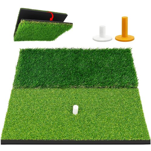 Xamanabu Foldable Golf Hitting Mat with 10mm EVA Base, Premium Dual-Turf Golf Practice Mat for Indoor/Outdoor Training, Simulator Swing and Chipping, Ideal Gift for Golfers, Men, Dad, Husband