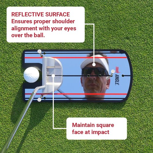 TourAngle | Putting Mirror for Proper Ball Alignment | Square Up Your Putter Face & Aim Correctly | Lower Scores with Instant Feedback | Right & Left Handers
