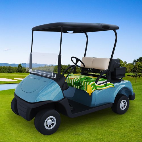 ZOCOZY Microfiber Golf Cart Seat Covers 55"x32" - Green Lemon Universal Breathable Golf Cart Seat Blanket, Golf Blanket, Waterproof Golf Cart Seat Towel Fits All 2-Seat Golf Carts