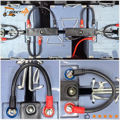 GODCTSUP Club Car Heavy Duty Battery Cable Kit, 7PCS Golf Cart Battery Cable Wiring Kit for Club Car DS 1994-Up 36&48 Volt 4 Gauge Carts, Golf Cart Pure Copper Wiring Kit with Thickened Wire Lug
