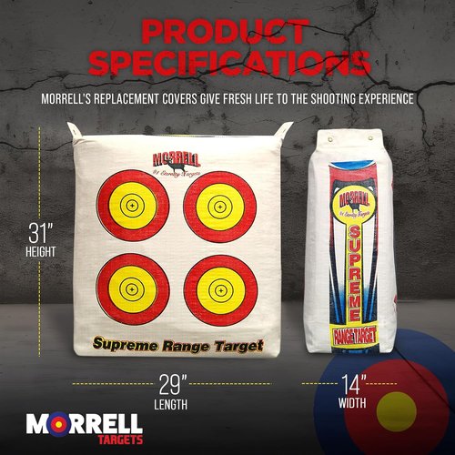 Morrell Weatherproof Supreme Range Archery Bag | 2-Pack Target Replacement Cover - White, 2 Sides, 4 Spots