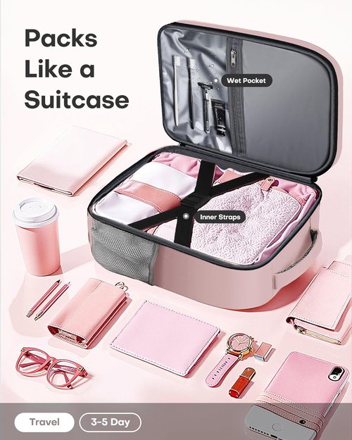 Laptop & Travel Essentials | Pink 12.8"x8.3"x18.5