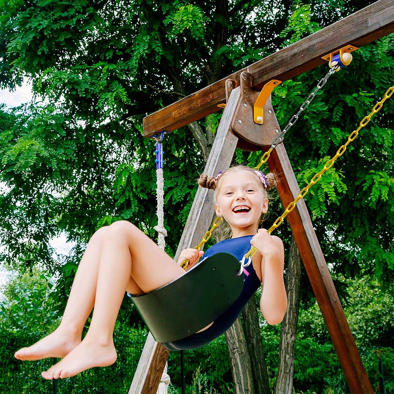 Sunnyglade Heavy-Duty Swing Seats - 2PCS with 66" Chain & Snap Hooks | Supports 250lbs (Green)