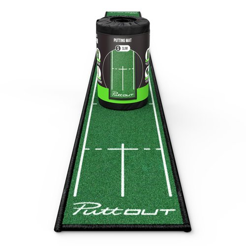 PuttOUT Slim Putting Mat - Perfect Your Golf Putting (7.9ft x 0.82ft)(Green)