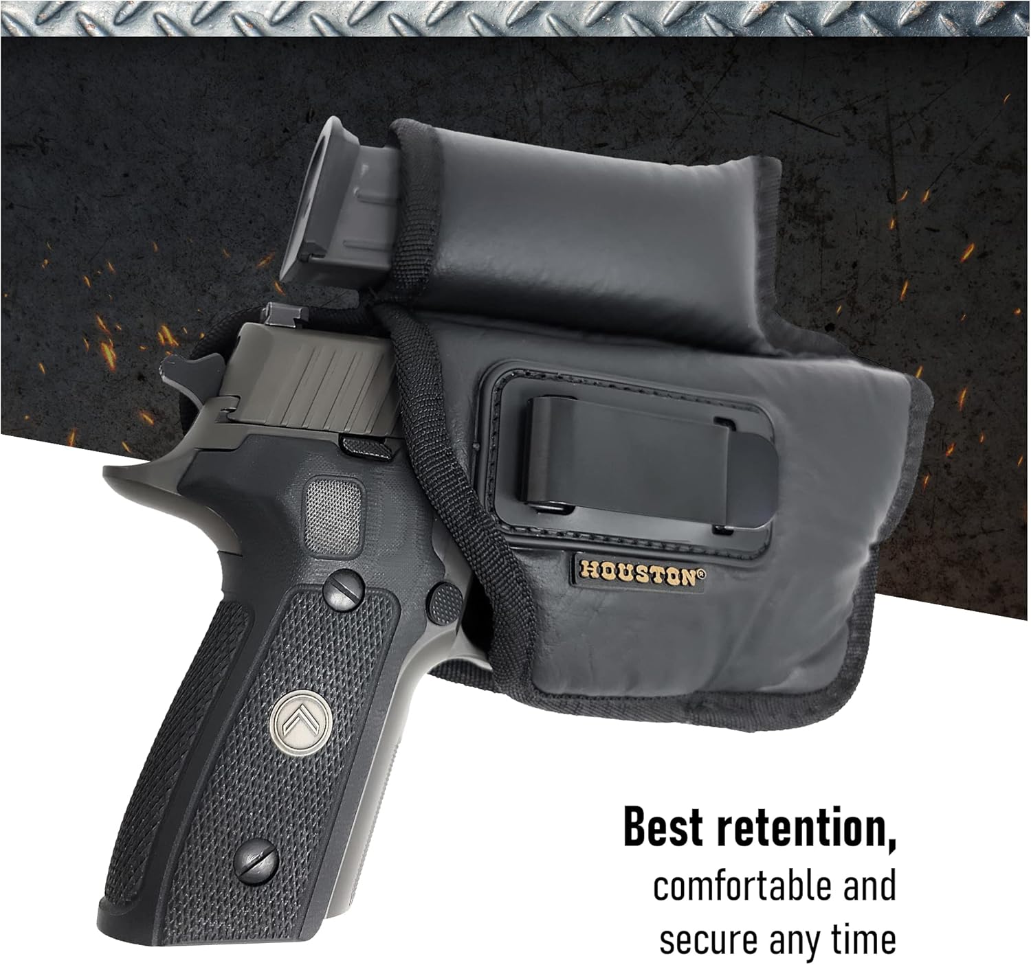 Skiennix IWB Pistol Holster - Eco Leather with Mag Pouch for Glock 17/19/21 & XDM (Right-Handed)