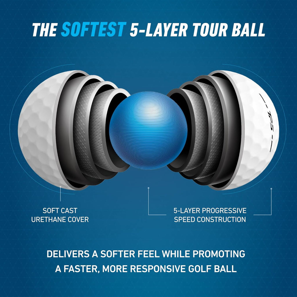 TaylorMade Golf TP5 Golf Balls - Premium Performance | One Dozen, Enhanced Distance & Control
