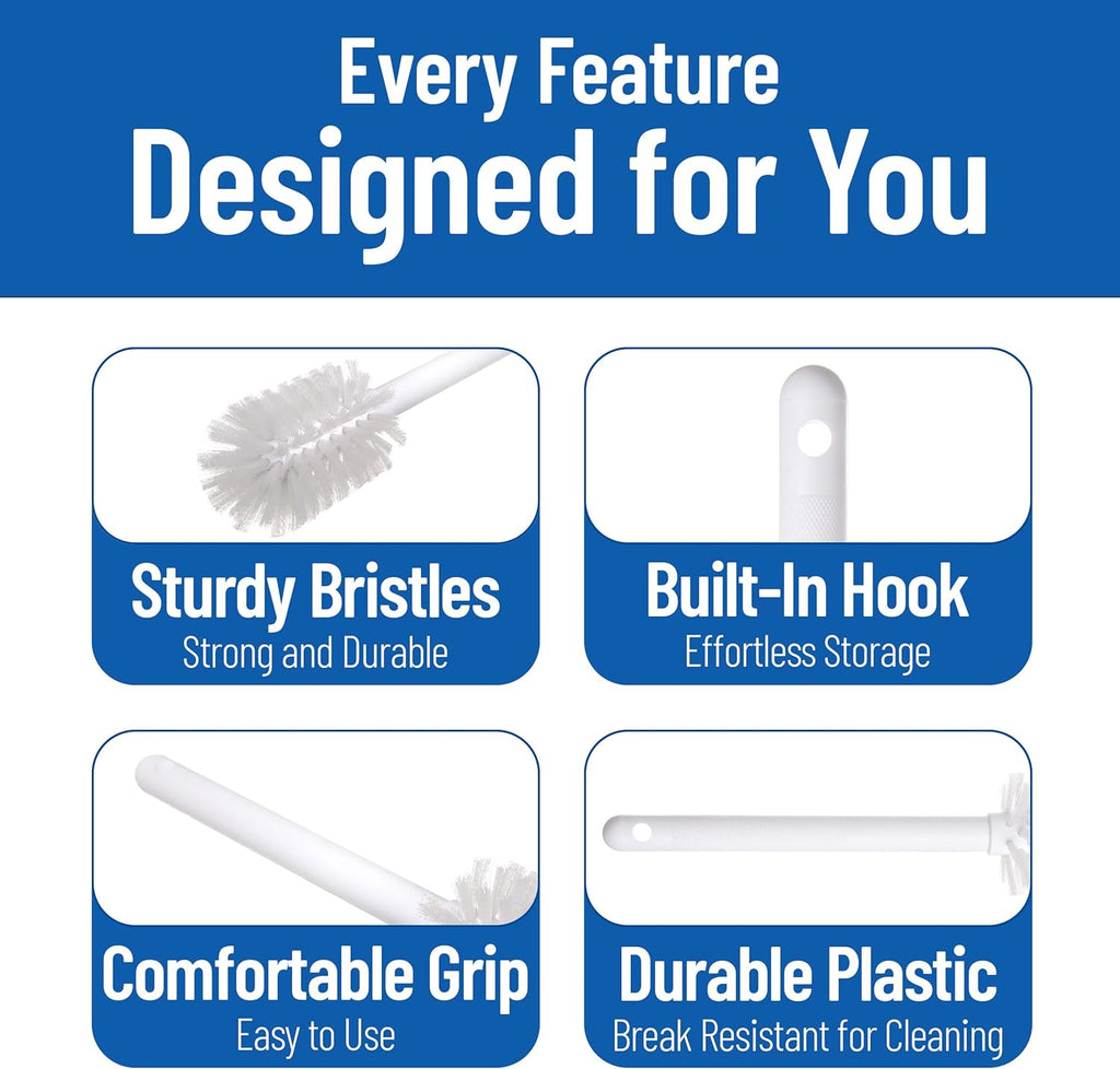 SPARTA Plastic Dish Brush - Lightweight & Break-Resistant Cleaning Tool | 11-Inch, White