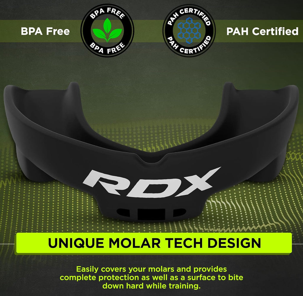 RDX Mouth Guard - Adult Gum Shield for Boxing, MMA, Kickboxing & More | Durable Jaw Protector with Case