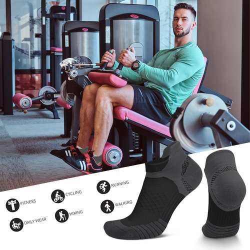 Iseasoo Ankle Compression Socks (6 Pairs) – Support for Men & Women – Low Cut Sock for Running, Sports & Circulation(L/XL)