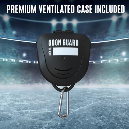 Goon Guard Hockey Mouth Guard Strapless - Hockey Mouth Guard for Adults & Braces: 2X The Impact Absorption, Made in The USA, Case Included (Clear & Clear)