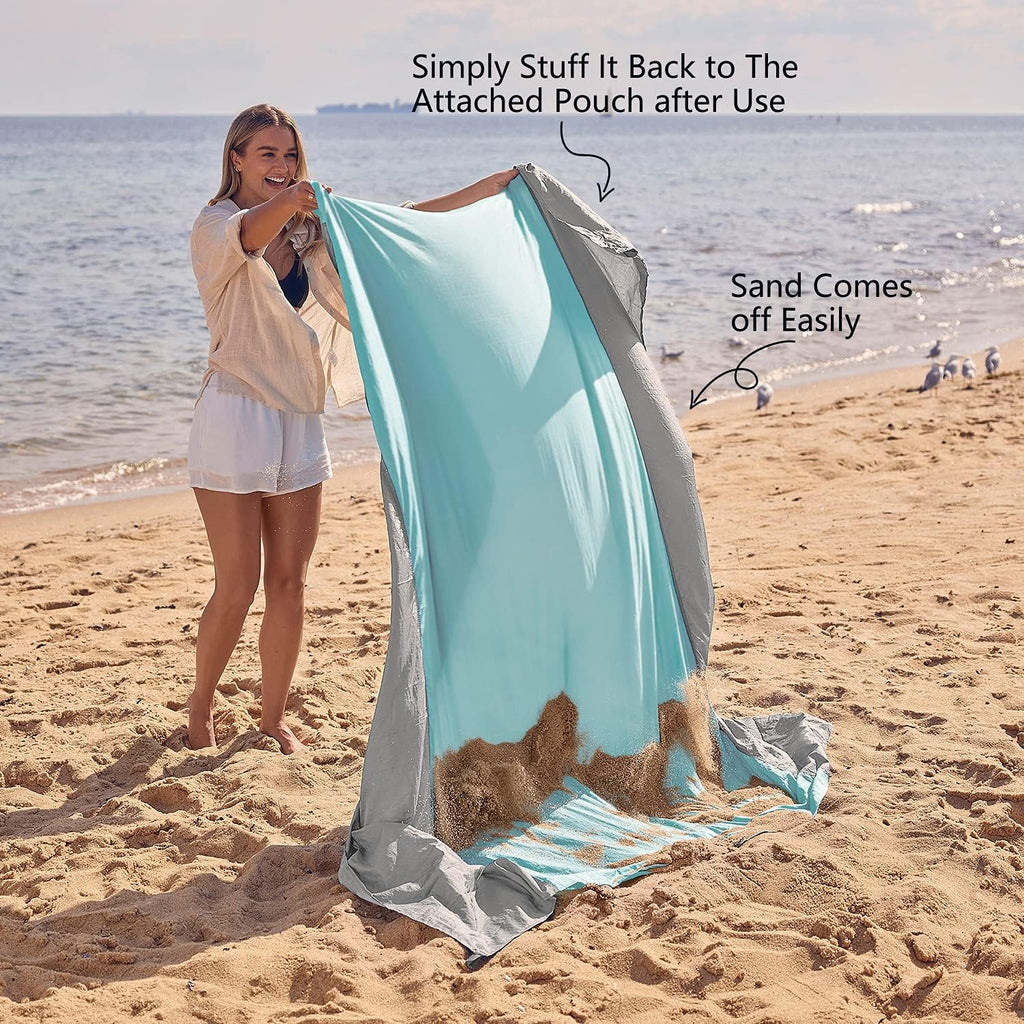 WEKAPO Beach Blanket - Extra Large Sandproof & Waterproof Mat | Quick Drying for Vacation & Camping