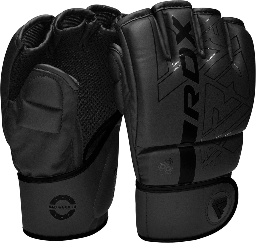 RDX MMA Gloves - Pre-Curved Mixed Martial Arts Mitts for Men & Women | Maya Hide Leather for Sparring & Training