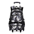NIWEIYA Rolling Backpack for Boys School Backpack with Wheels for Boys Wheeled Bookbags Trolley School Bags for Teens Girls, 6 Wheels