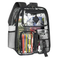 Clear Backpack Heavy Duty Large PVC Transparent See Through Backpacks Work Travel Stadium Approved Festival Backpack (Black)