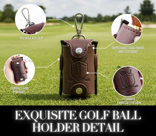 CybGene Golf Gifts for Men Ball & Tee Holder with 2 Balls and 2 Tees - Golf Accessories for Men/Women - D