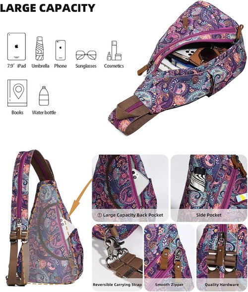 KL928 Canvas Sling Bag - Versatile Small Crossbody Backpack for Men & Women | Casual Daypack