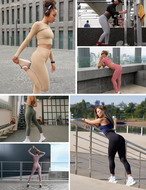 Heathyoga Scrunch Butt Lifting Leggings for Women Tummy Control Seamless Compression Workout Leggings for Women Yoga Pants Black
