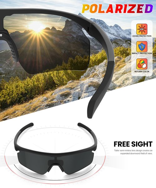 OUTDOORKING Sport Polarized Sunglasses for Men and Women, Stylish and Lightweight Cycling Sunglasses with UV400 Protection