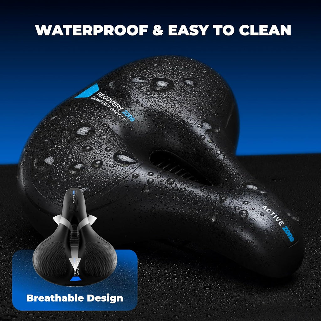ROCKBROS Bike Seat Cushion - Ergonomic Memory Foam with Dual Shock Absorption | Waterproof & Portable for Peloton and Road Bikes