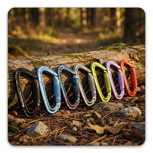 FresKaro 25kN UIAA Certified Climbing Carabiner Clips, 4inches Auto Locking, Heavy Duty Carabiners for Rock Climbing, Mountaineering with Knots Flashcards Guide, 2pack, Black