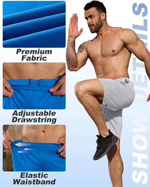 BALENNZ Men's Basketball Shorts - 7 Pack with Pockets for Athletic Gym & Running | Quick Dry Activewear