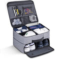 MAQTOIZ Golf Trunk Organizer 2 Layer, Car with Ventilated Compartment for Pair Shoes, Storage Locker Accessories, Balls, Tees, Clothes, Gloves, Gifts Men Grey