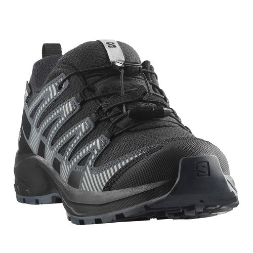 Salomon Unisex Junior’s XA Pro V8 Mid Waterproof Trail Running Shoes for Kids - Black/Turbulence/Quarry - 5 Medium