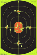 Splatterburst Targets - 12x18 Inch Bullseye Targets - Bright Fluorescent Yellow for Easy Shot Visibility - Made in USA