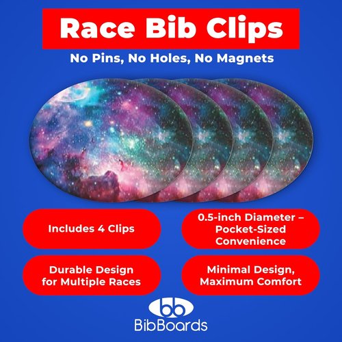 bibSNAPS Race Bib Clips - Securely Fasten Race Numbers for Running & Cycling - Non-Magnetic, Soft & Reusable (4pcs)