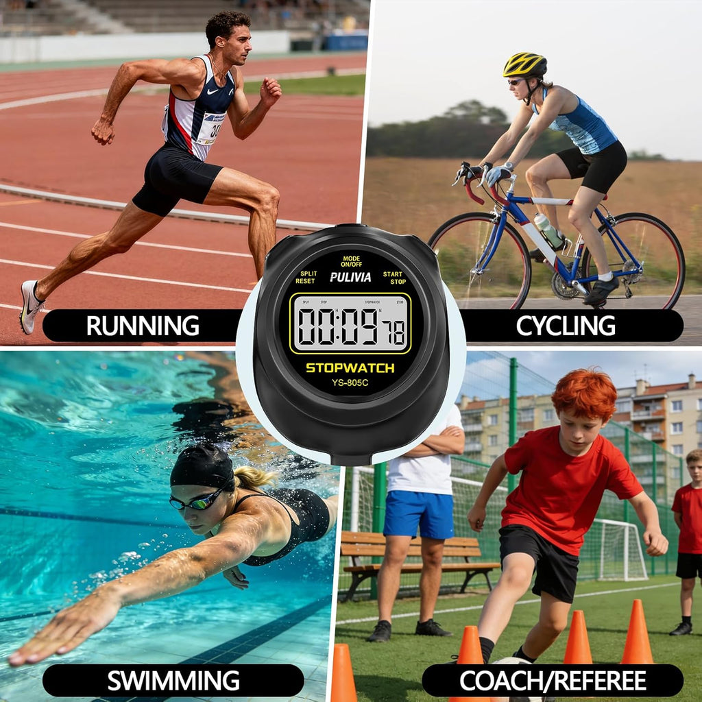Skiennix Stopwatch Timer - Digital Countdown Timer with Alarm Button & Sound - Black