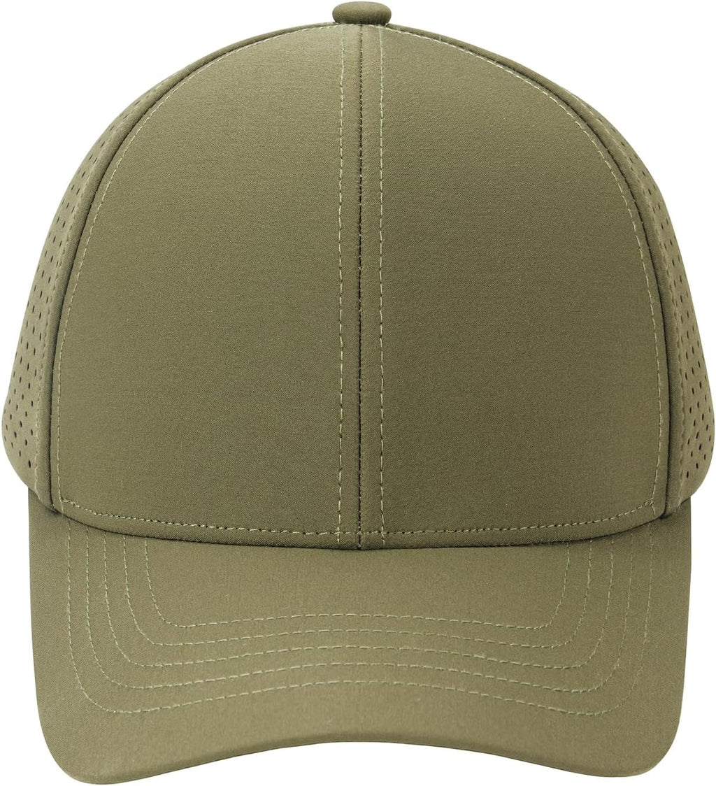 VOBOOM Men's Quick-Dry Baseball Cap - Laser Cut Mesh Design | Curved Brim Snapback Hat